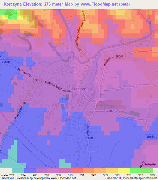 Korczyna,Poland Elevation Map