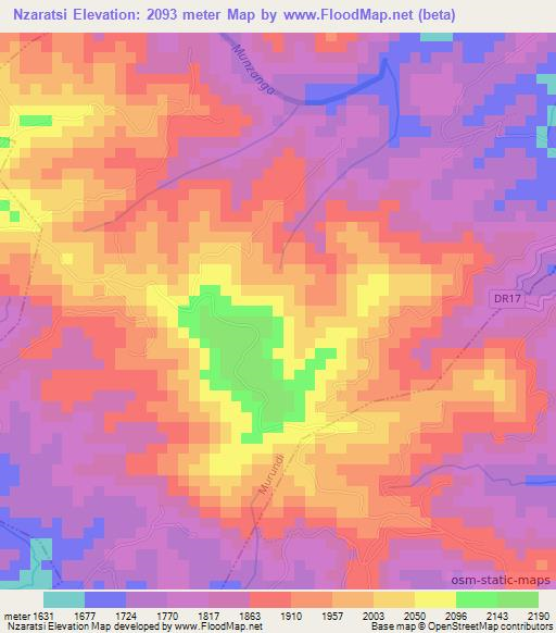 Nzaratsi,Rwanda Elevation Map