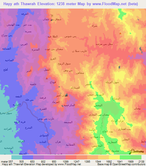 Hayy ath Thawrah,Yemen Elevation Map