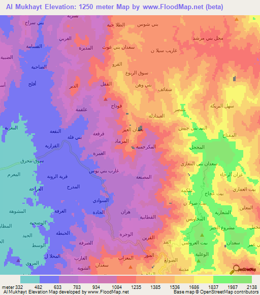 Al Mukhayt,Yemen Elevation Map