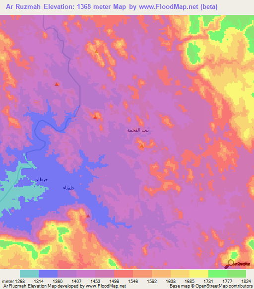 Ar Ruzmah,Yemen Elevation Map