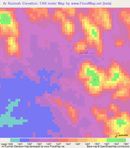 Ar Ruzmah,Yemen Elevation Map