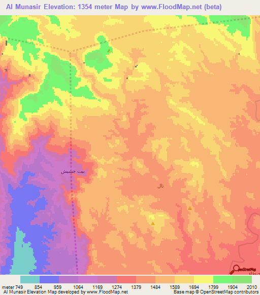 Al Munasir,Yemen Elevation Map