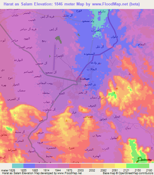 Harat as Salam,Yemen Elevation Map