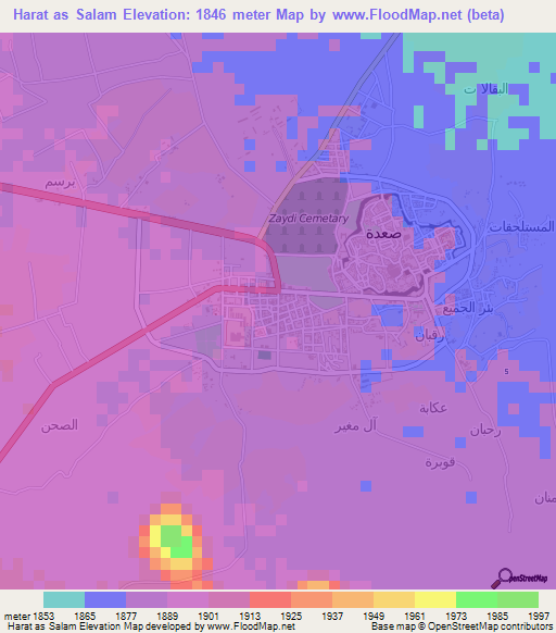 Harat as Salam,Yemen Elevation Map