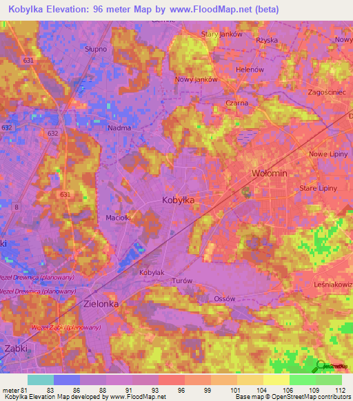 Kobylka,Poland Elevation Map