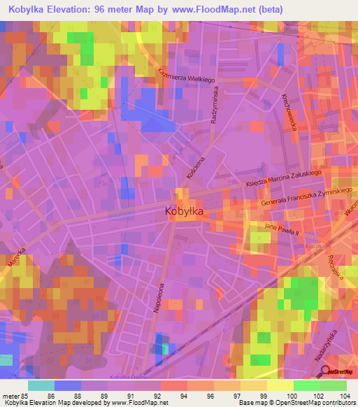 Kobylka,Poland Elevation Map