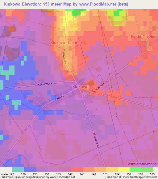Klukowo,Poland Elevation Map