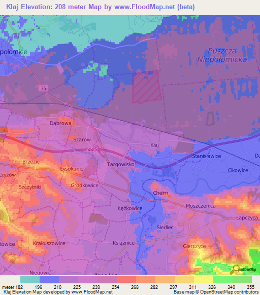 Klaj,Poland Elevation Map