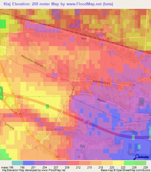 Klaj,Poland Elevation Map