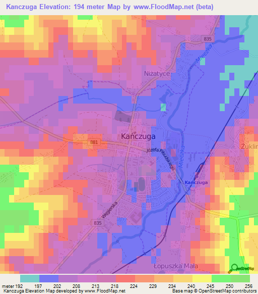 Kanczuga,Poland Elevation Map