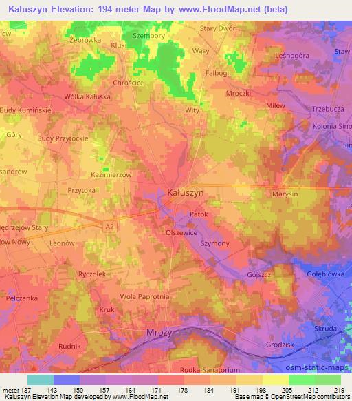 Kaluszyn,Poland Elevation Map