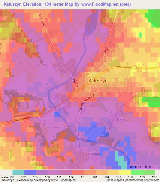 Kaluszyn,Poland Elevation Map