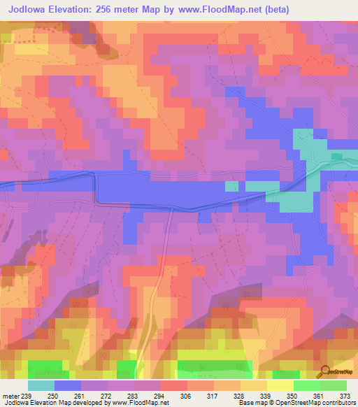 Jodlowa,Poland Elevation Map