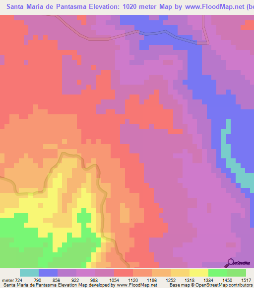Santa Maria de Pantasma,Nicaragua Elevation Map