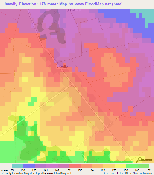 Jaswily,Poland Elevation Map
