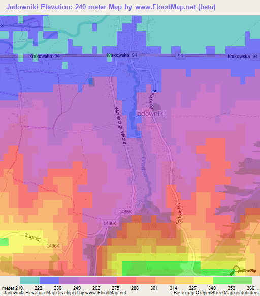 Jadowniki,Poland Elevation Map