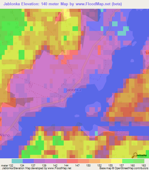 Jablonka,Poland Elevation Map