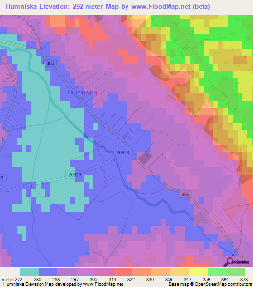 Humniska,Poland Elevation Map