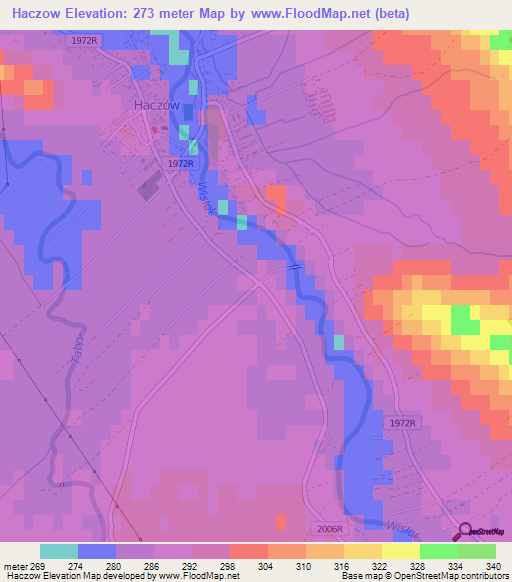 Haczow,Poland Elevation Map