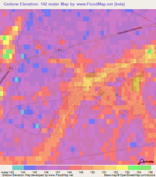 Grebow,Poland Elevation Map