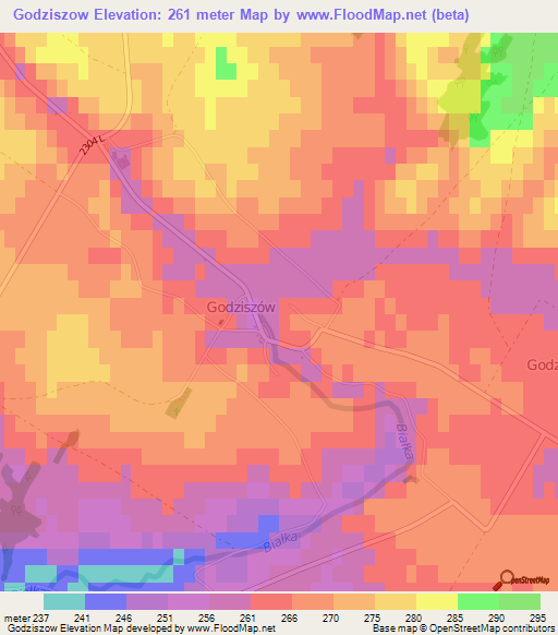 Godziszow,Poland Elevation Map
