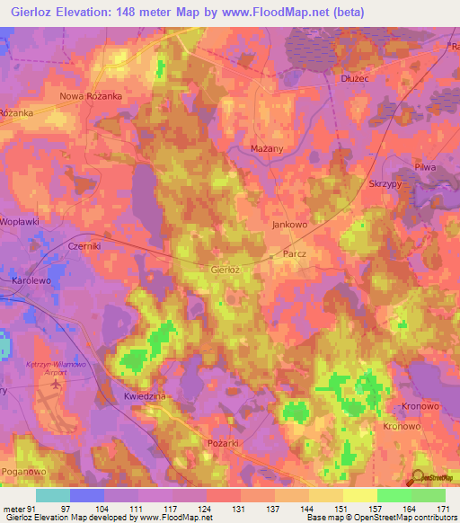 Gierloz,Poland Elevation Map