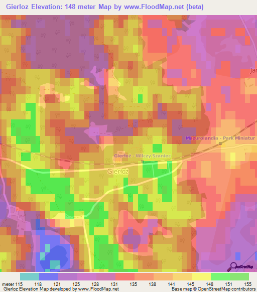 Gierloz,Poland Elevation Map