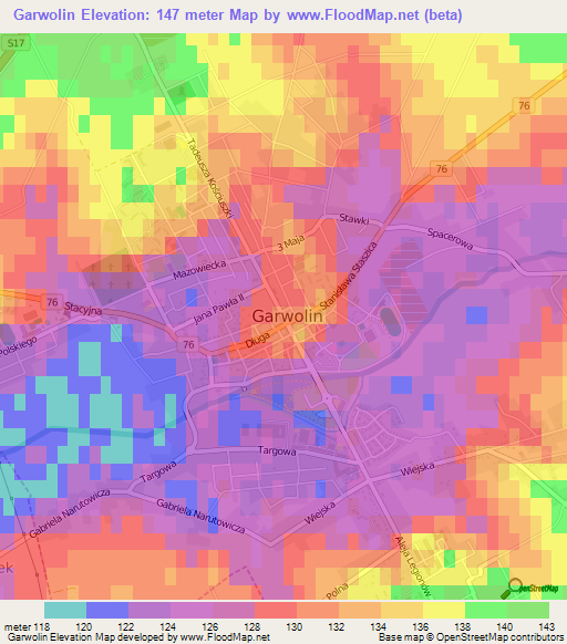 Garwolin,Poland Elevation Map