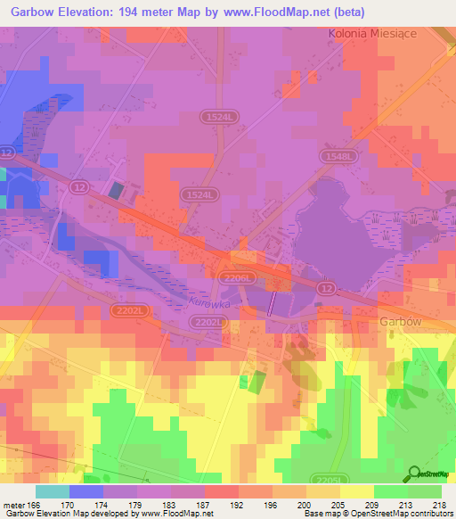 Garbow,Poland Elevation Map