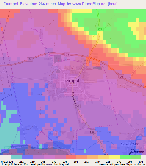 Frampol,Poland Elevation Map