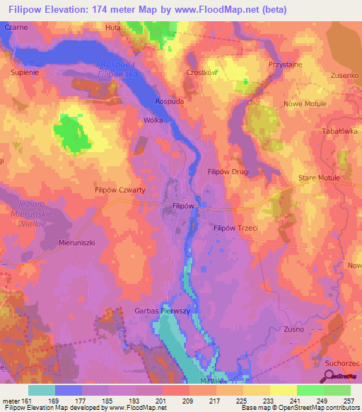 Filipow,Poland Elevation Map