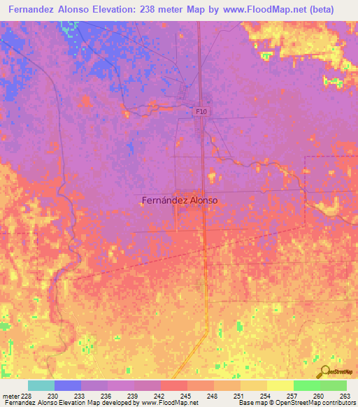 Fernandez Alonso,Bolivia Elevation Map