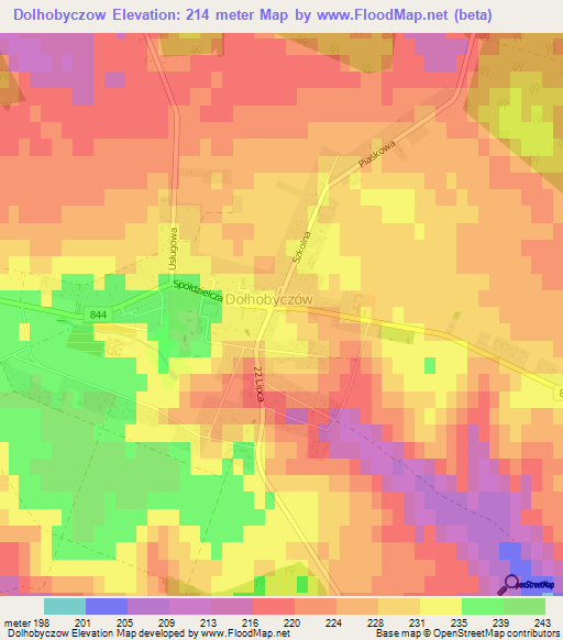 Dolhobyczow,Poland Elevation Map