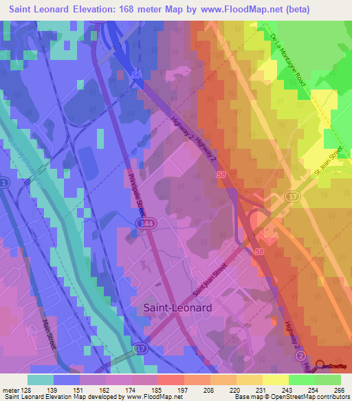 Saint Leonard,Canada Elevation Map