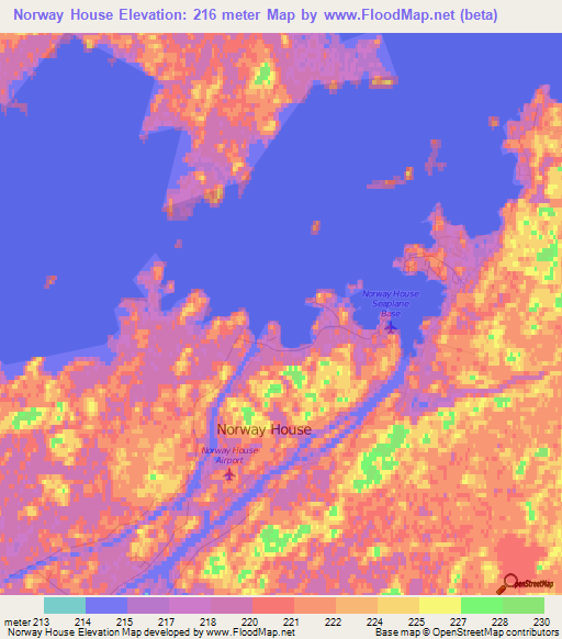 Norway House,Canada Elevation Map