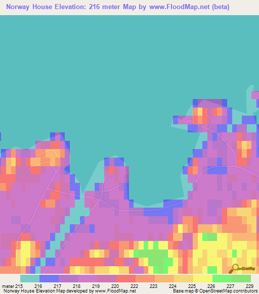 Norway House,Canada Elevation Map