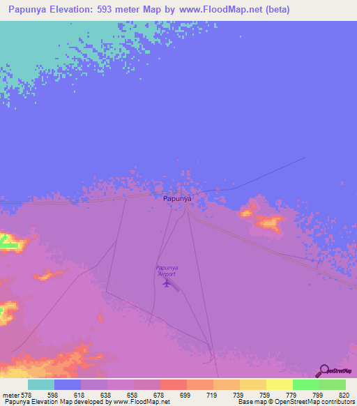 Papunya,Australia Elevation Map