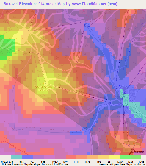 Bukovel,Ukraine Elevation Map