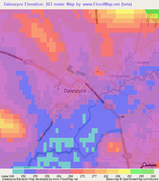 Daleszyce,Poland Elevation Map
