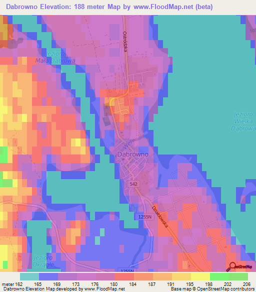 Dabrowno,Poland Elevation Map