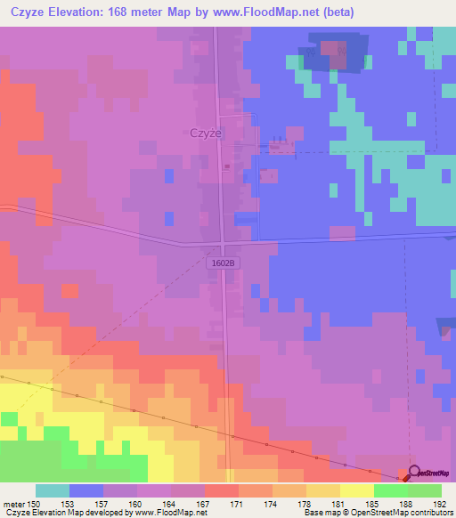 Czyze,Poland Elevation Map