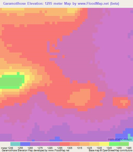 Garamotlhose,Botswana Elevation Map
