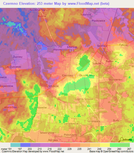 Czermno,Poland Elevation Map
