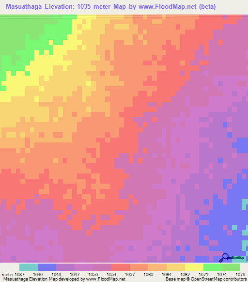 Masuathaga,Botswana Elevation Map