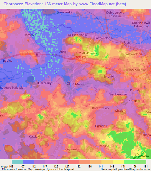 Choroszcz,Poland Elevation Map
