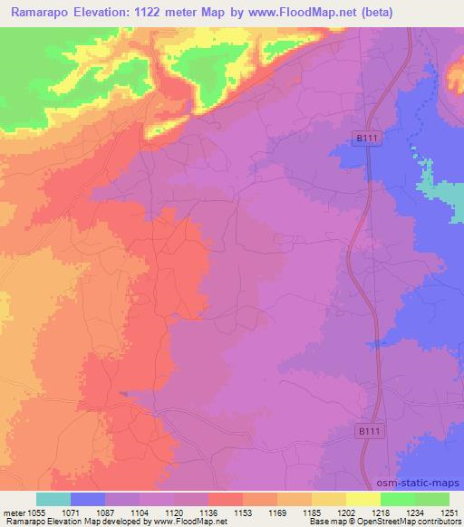 Ramarapo,Botswana Elevation Map