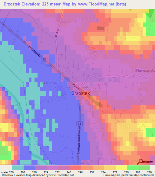 Brzostek,Poland Elevation Map