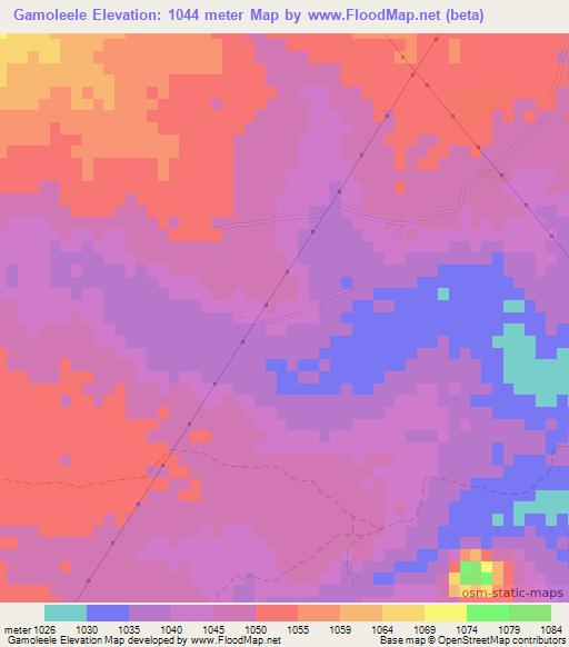 Gamoleele,Botswana Elevation Map