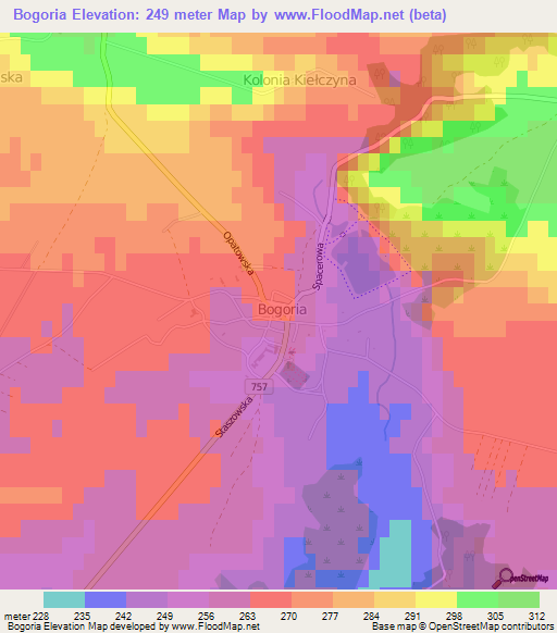 Bogoria,Poland Elevation Map